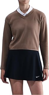 Nike Women's V-Neck Long-Sleeve Golf Top (Mink Brown/Mink Brown/Sail)