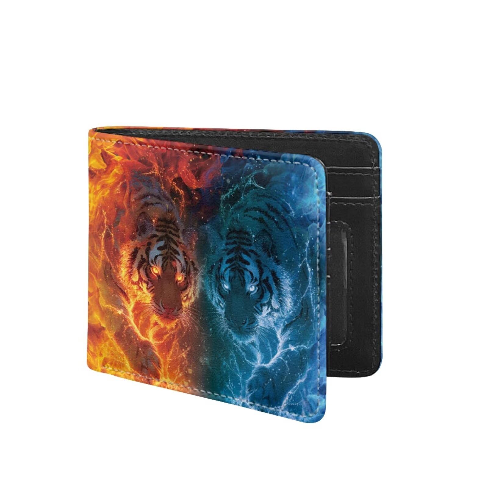 Coldinair Tiger Lightenting Boys Wallet for Kids,Novelty Bifold Wallet,Leather Wallets,Slim Wallets Credit Card Cash Id Holder Cion Purse for Teens Kids,Men,Waterproof