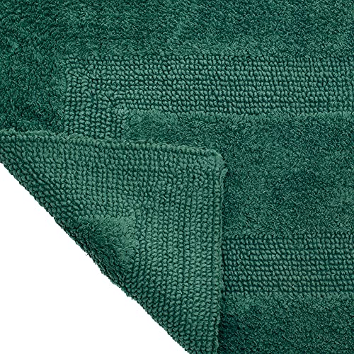 Cotton Bath Mat- Plush 100 Percent Cotton 24X60 Long Bathroom Runner- Reversible, Soft, Absorbent, And Machine Washable Rug By Bedford Home (Green), (490410Qyp) #TOP1