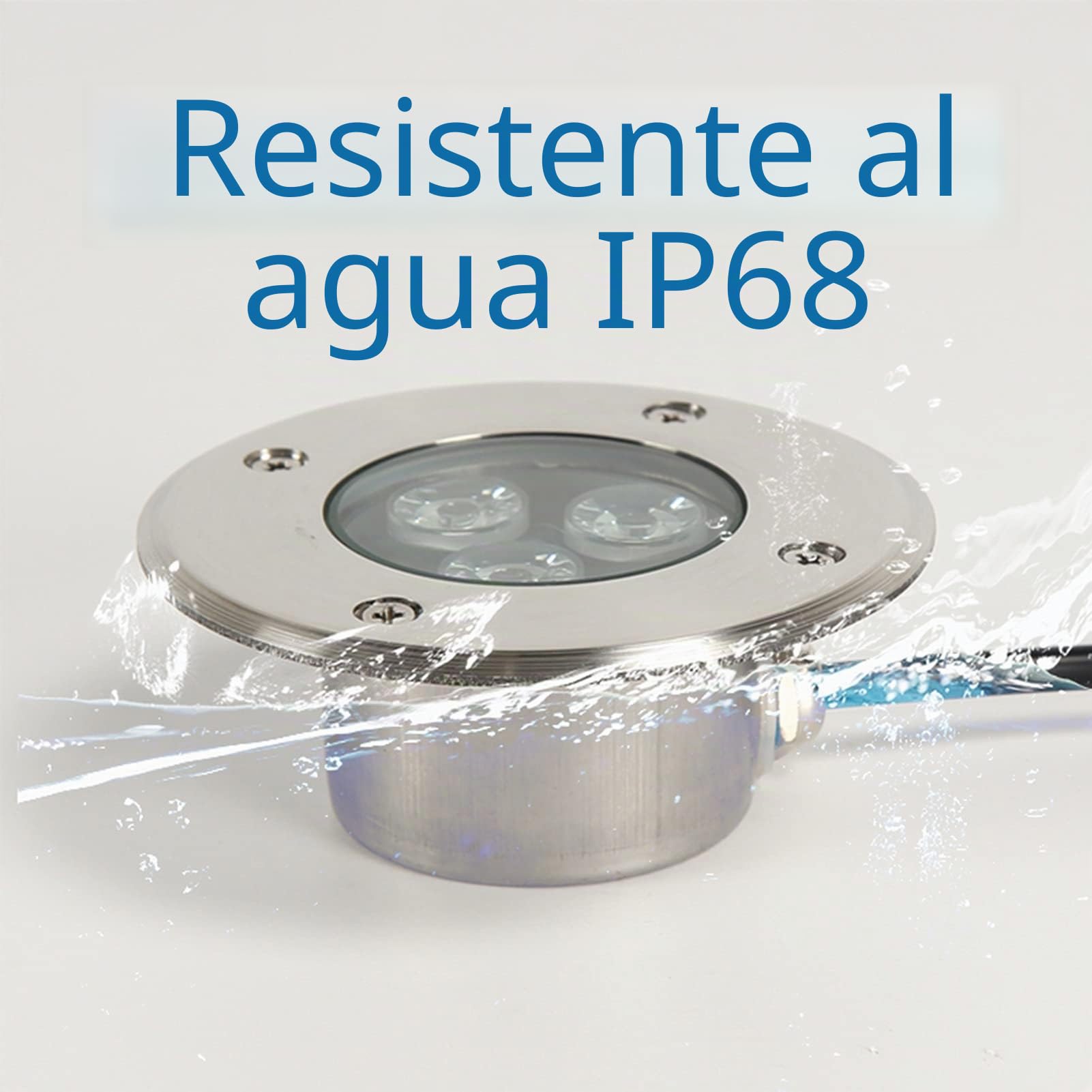 Focos LED Empotrables Suelo 3W Luces Subacuáticas para Piscinas IP68 A Prueba de Agua Foco Incrustado Exterior para Terraza, Jardín, Cubierta (Color: Blanco Cálido, Tamaño:
