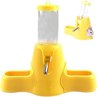 Hamster Water Bottle with Stand 80ML Guinea Pig Water Bottle and 2 Food Dispensers Free Standing Automatic Bottle Dispenser for Small Animals Pet Supplies
