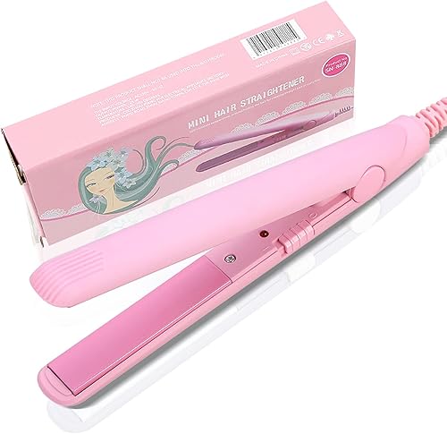 Mini plancha plana 2 en 1, mini plancha de pelo de 4 colores, plancha plana de cerámica turmalina de belleza, rizador de calefacción para salón