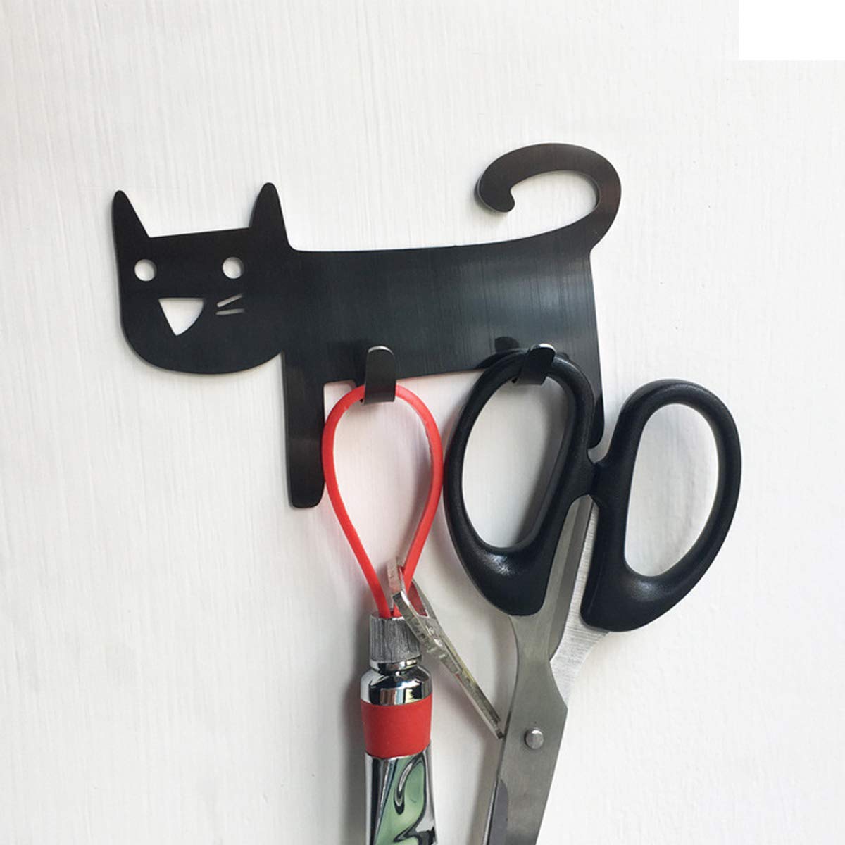 Toallero 3 Ganchos Adhesivos Ganchos para Toallas Ganchos Autoadhesivos para Albornoz 2 Ganchos Ganchos Decorativos de Pared Creativos para Gatos Toalleros de Acero Inoxidable Ganchos