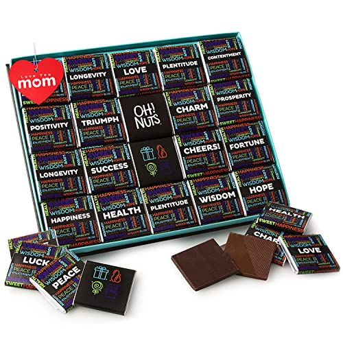 Mother's Day Chocolate Wishes Gift Set - 20pcs | Milk & Dark Chocolates | Gourmet Belgium Chocolates Blessings Assorted Flavors Holiday Gift for Mom, Dad, Men & Women - Oh! Nuts