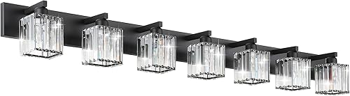 Miniatura 22 de Aipsun Accesorios de Lámparas de Tocador de Baño Lámpara de Tocador de Cristal 5 Luces Moderna de Latón Accesorios de Iluminación de Baño (Excluye