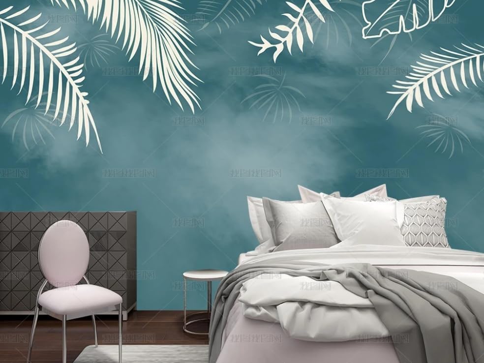 Papier peint intissé feuilles tropicales pour masquer un mur terne