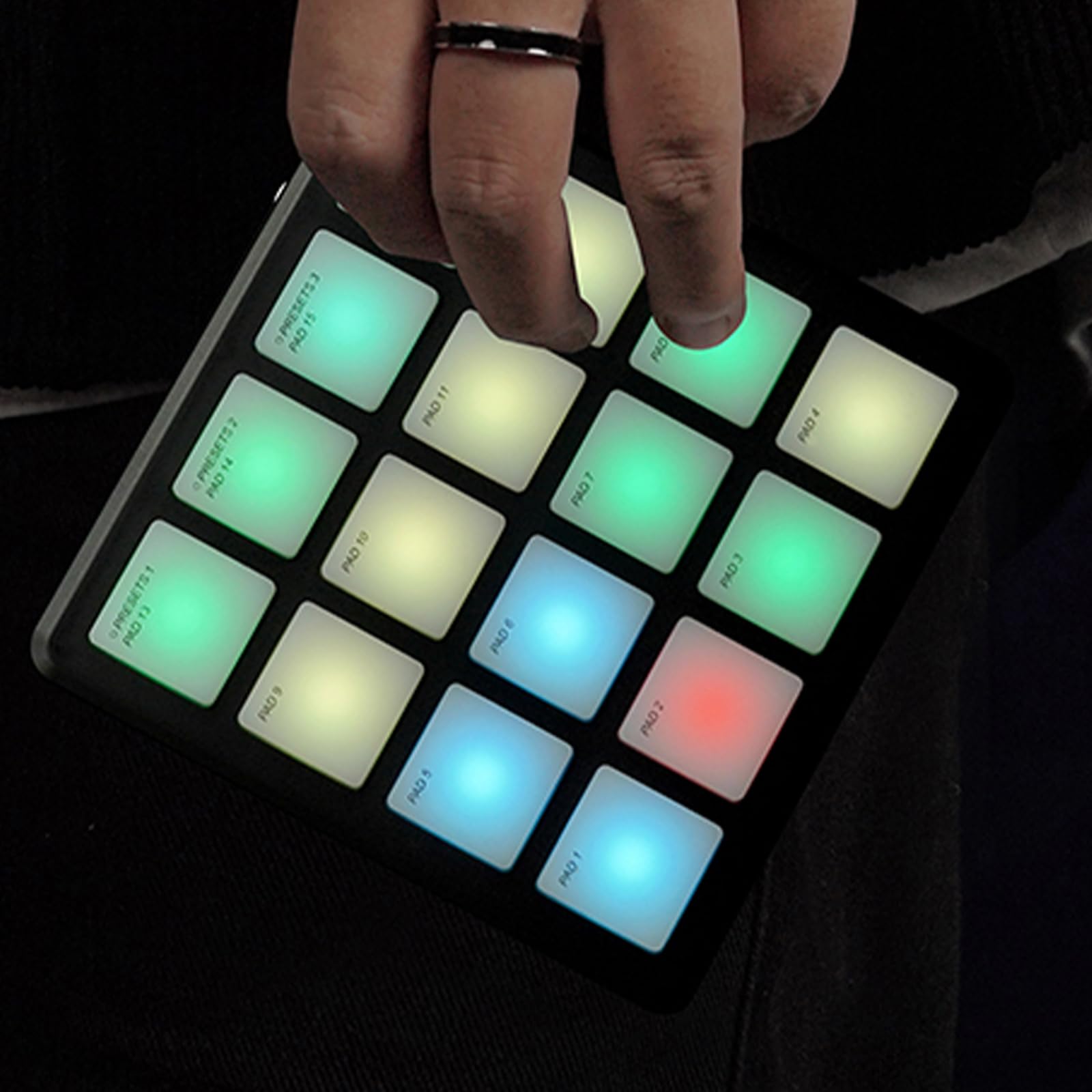 Bluetooth Beat Maker Machine - Portable M-Wave MIDI Controller Drum Pad Keyboard, Studio Equipment for Recording Music at Home (SMC-PAD Pocket with Type-C Lightning Adapter)