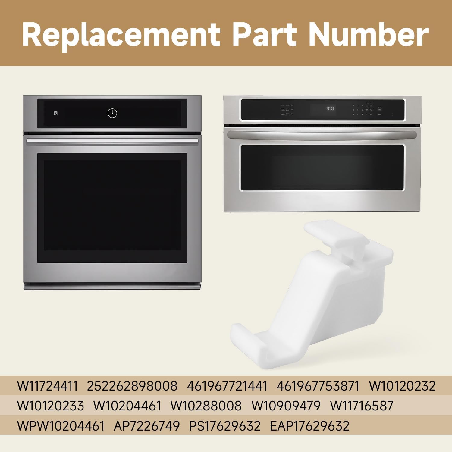 2 supporti per riscaldatore per forno a microonde e griglia compatibile con Jenn Air Kitchen Aid Whirlpool Forno a parete Forno a microonde Elemento Clip di ricambio #: W11724411 W10120232