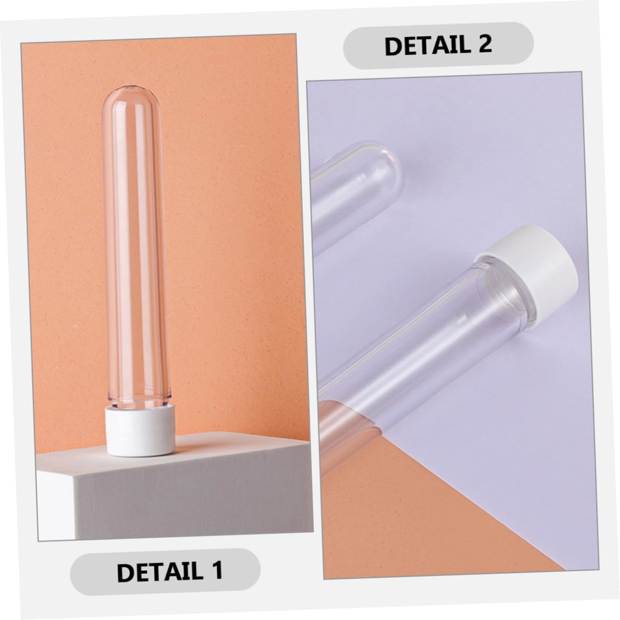 FOMIYES 10 Pcs Bottled Test Tubes with Lids Transparent Test Tubes Candy Tube with Lid Candy Storage Tubes with Lids Plastic Storage Tubes Reusable Candy Storage Tubes Clear Test Tubes