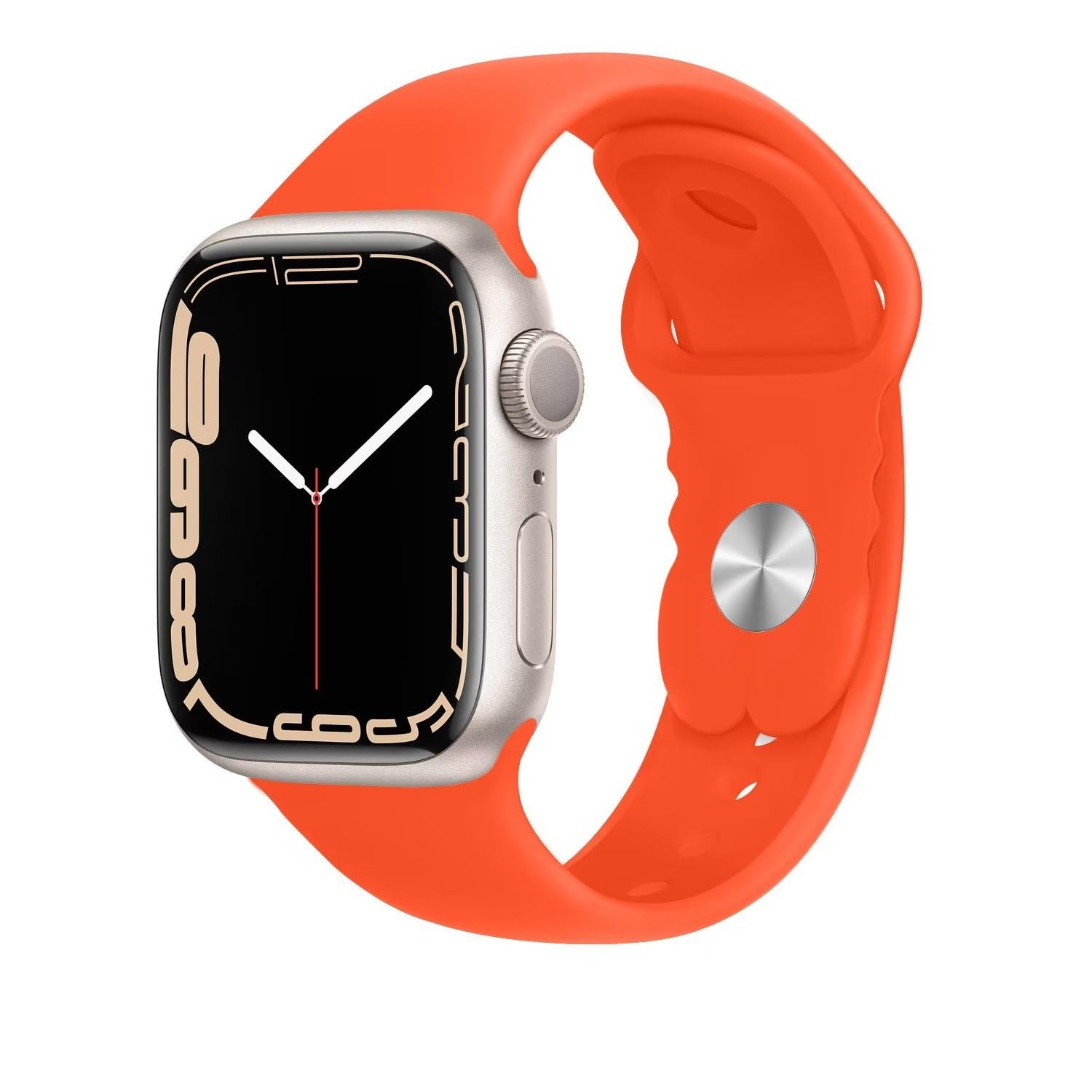 Sport Strap Compatible with Apple Watch Straps 40mm 38mm 41mm 42mm 44mm 45mm 46mm, Silicone Strap Replacement for iWatch Bands Series 11 10 9 8 7 6 5 4 SE 3 2 1 Women Men, Orange