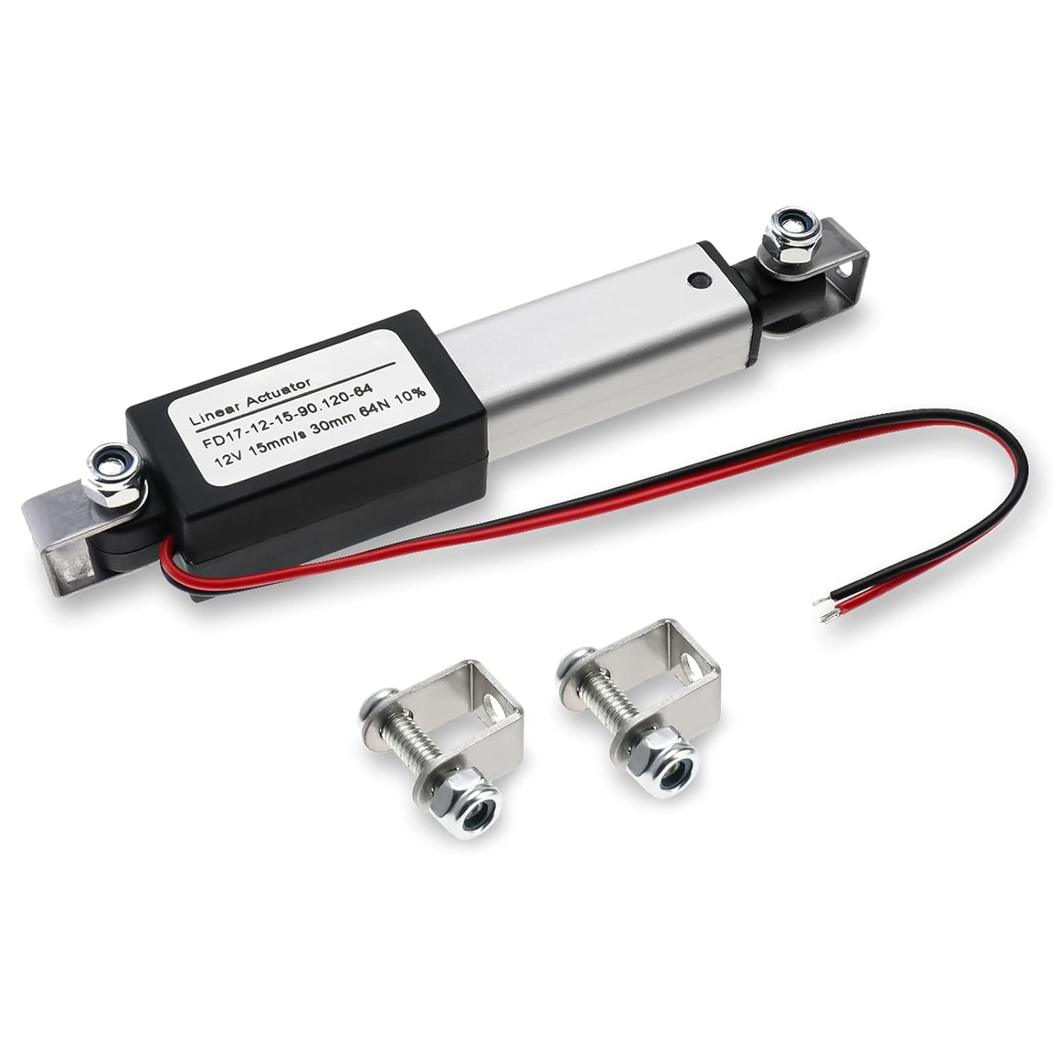 NORJIN Mini Electric Linear Actuator 12V 2 inch Stroke, Speed 0.6inch/s, 60N/14lb, Waterproof Linear Motion Actuator for Cabinet, Window Opener, Robot Projects