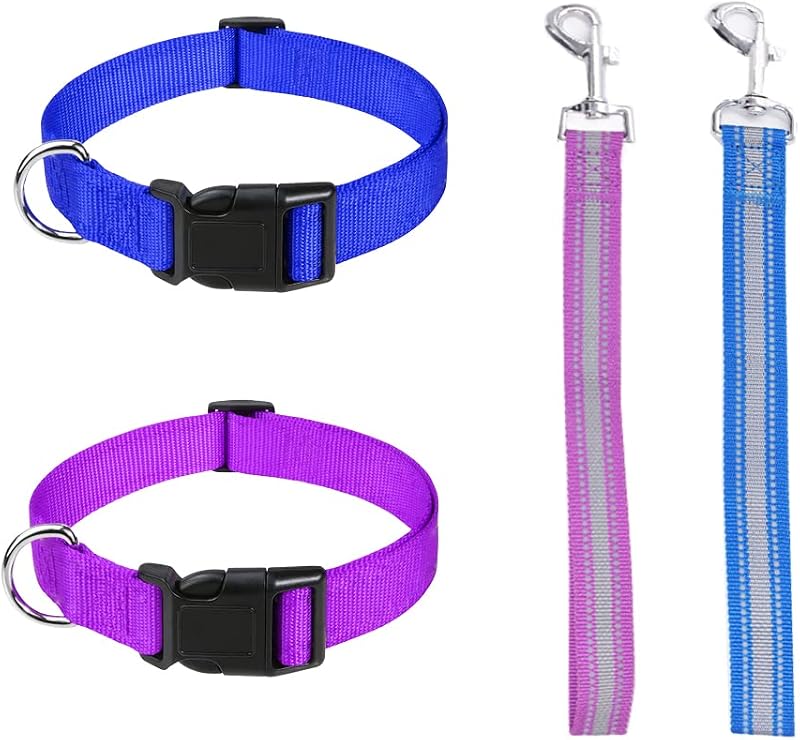 Coleira e Guia para Cabras e Ovelhas em Nylon Ajustável WoYous, Pacote com 2 Conjuntos