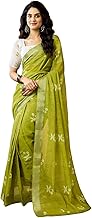 SIRIL Women's Printed Cotton One Minute Ready to Wear Saree With Unstitched Blouse Piece
