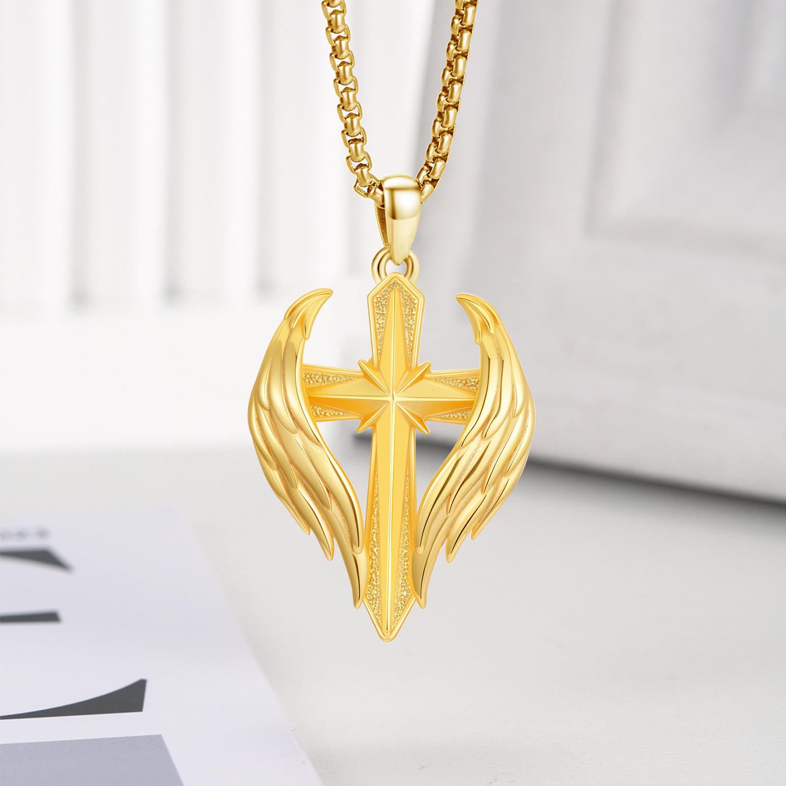 Cadena de cruz de plata de ley 925, colgante de crucifijo, joyas para hombres y mujeres, con cadena de acero inoxidable