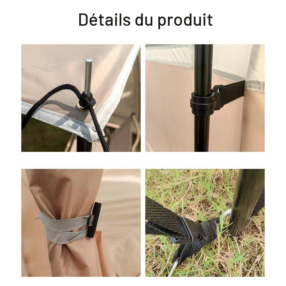 Tente de Camping de Voyage avec 2 Chambres, Grande Cabine Familiale, Respirante et Imperméable pour Camping en Plein Air, Randonnée, Plage