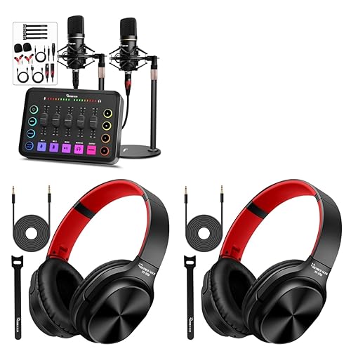 Podcast Equipment bundle with 2 Headphones for streaming