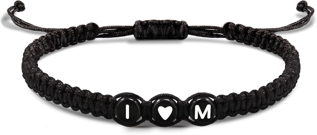 Initial Bracelets for Women Men's Bracelets Gifts for Girlfriend Boyfriend Letter Bracelets I Love You Gifts for Her Him Best Friend Birthday Gift Christmas Jewelry