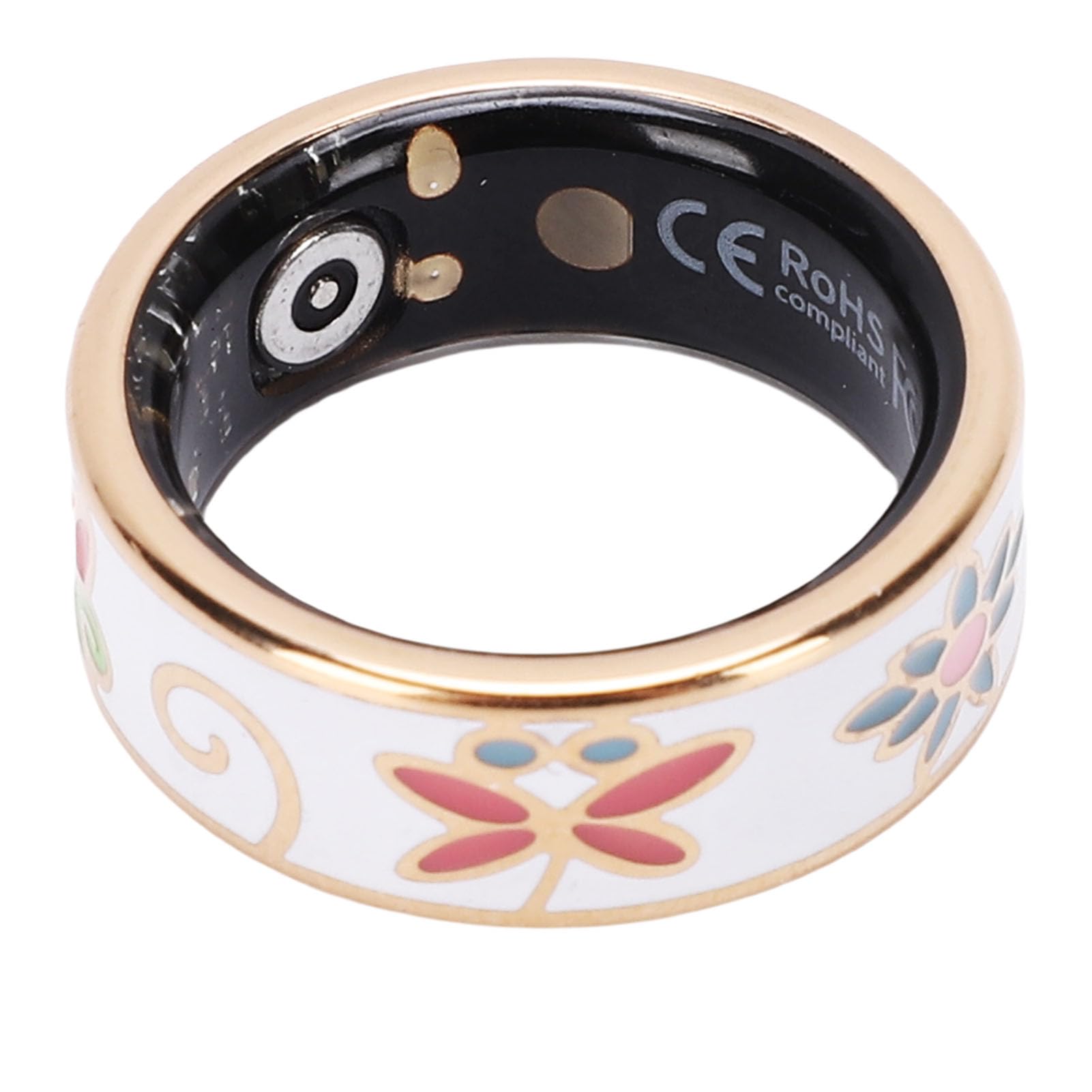 Anillo inteligente, rastreador de ejercicios con monitoreo del sueño, conteo de pasos, IP68, carga magnética, función de fotografía remota, con 5.0, para IOS (8 ID: 18,1 mm / 0,711 pulgadas