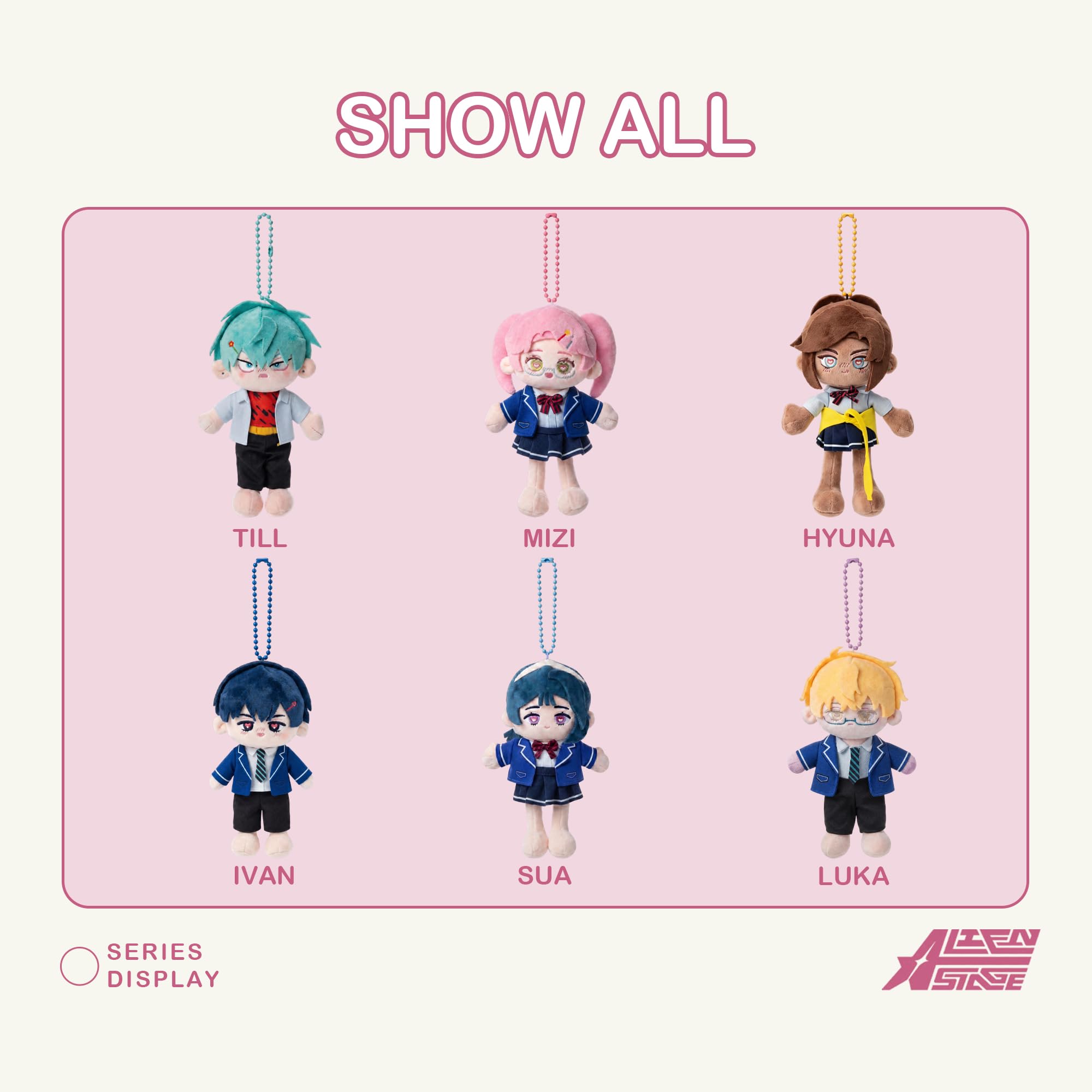 YJacuing Alien Stage Anakt Arts High School Blind Box Chibi Plüsch Taschenanhänger