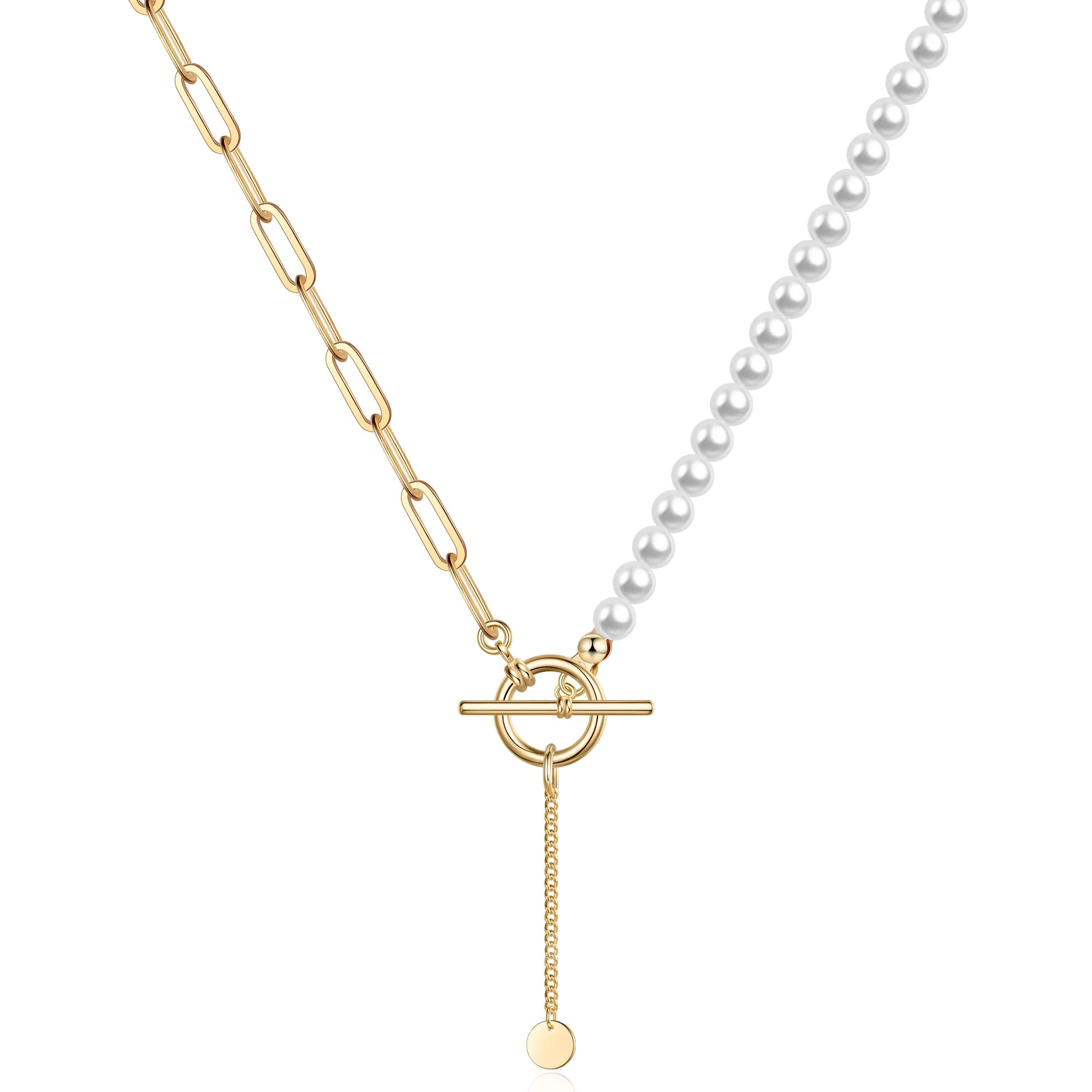 Gold Layered Necklaces for Women, 14K Gold Plated Vintage Evil Eye Queen Elizabeth Bee Sun and Moon Medallion Necklace Retro Choker Chain Link