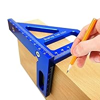 Vista 1 de Regla triangular de 45/90 grados, transportador cuadrado de aleación de aluminio, regla triangular de inglete multiusos para carpintería