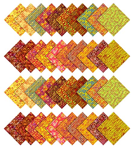 Soimoi Batik Print Precut 10-Inch Cotton Fabric Quilting Squares Charm Pack Diy Patchwork Sewing Craft #TOP7
