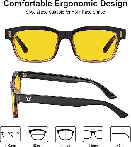 Miniatura 5 de CARFIA Gafas de visión nocturna para hombres y mujeres, antirreflejos, seguridad HD, color amarillo, pesca, golf, deportes