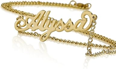 Amazon Com Any Personalized Name Necklace 18k Gold Over Brass Custom Made Any Name Clothing Shoes Jewelry Amazon Com Any Personalized Name Necklace 18k Gold Over Brass Custom Made Any Name Clothing Shoes Jewelry
