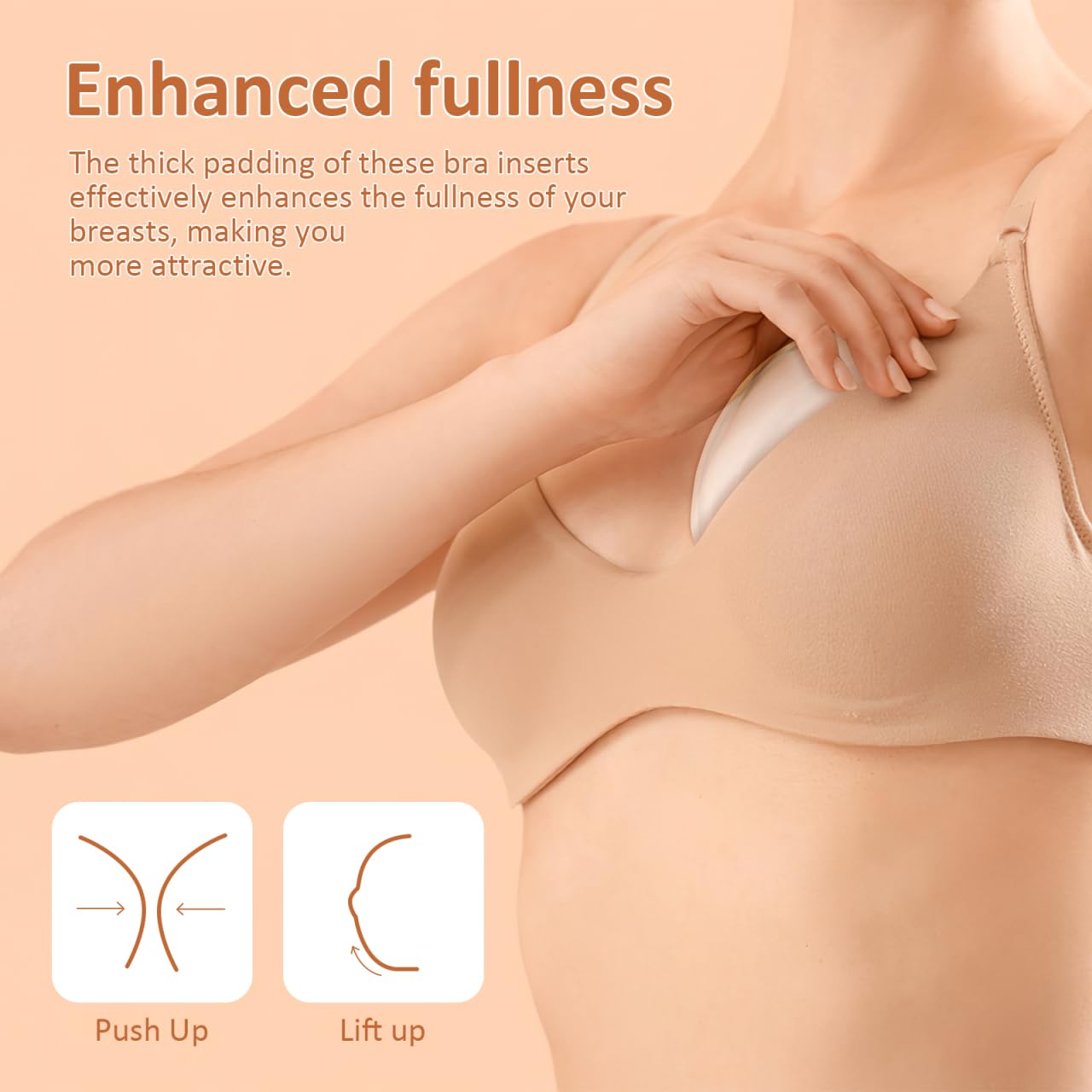 Healvian Almohadillas Para Sujetador De Silicona 2 Pares Engrosadas 5.11X4.13X1.18In Relleno Antideslizante Comodidad Natural Para Bikini Vestidos Y Uso Diario