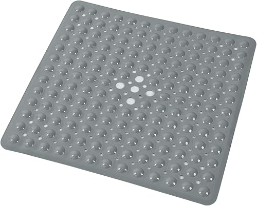 Miniatura 19 de Almohadilla de ducha antideslizante para bañera, 21 x 21 pulgadas, suave, de gran tamaño, lavable a máquina, con orificios de drenaje, ventosa para