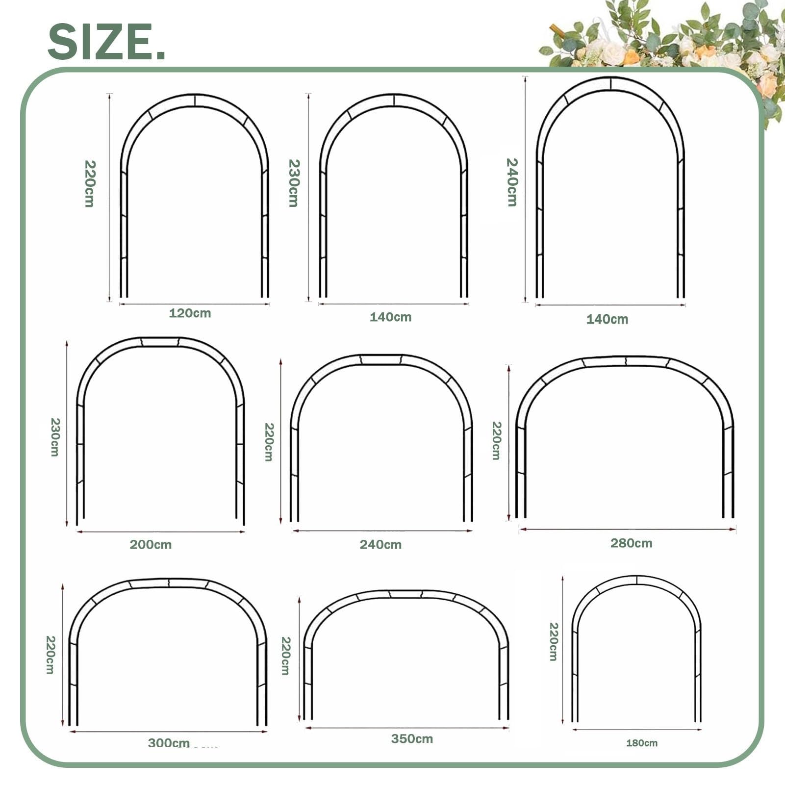 Tuinboog Robuuste Stabiele Rozenboog Trellis,Pergola Prieel Hoog 240 cm, Weerbestendige Metalen Boog Prieel, voor Klimplanten, Romantische Decoratie, Huwelijksboog