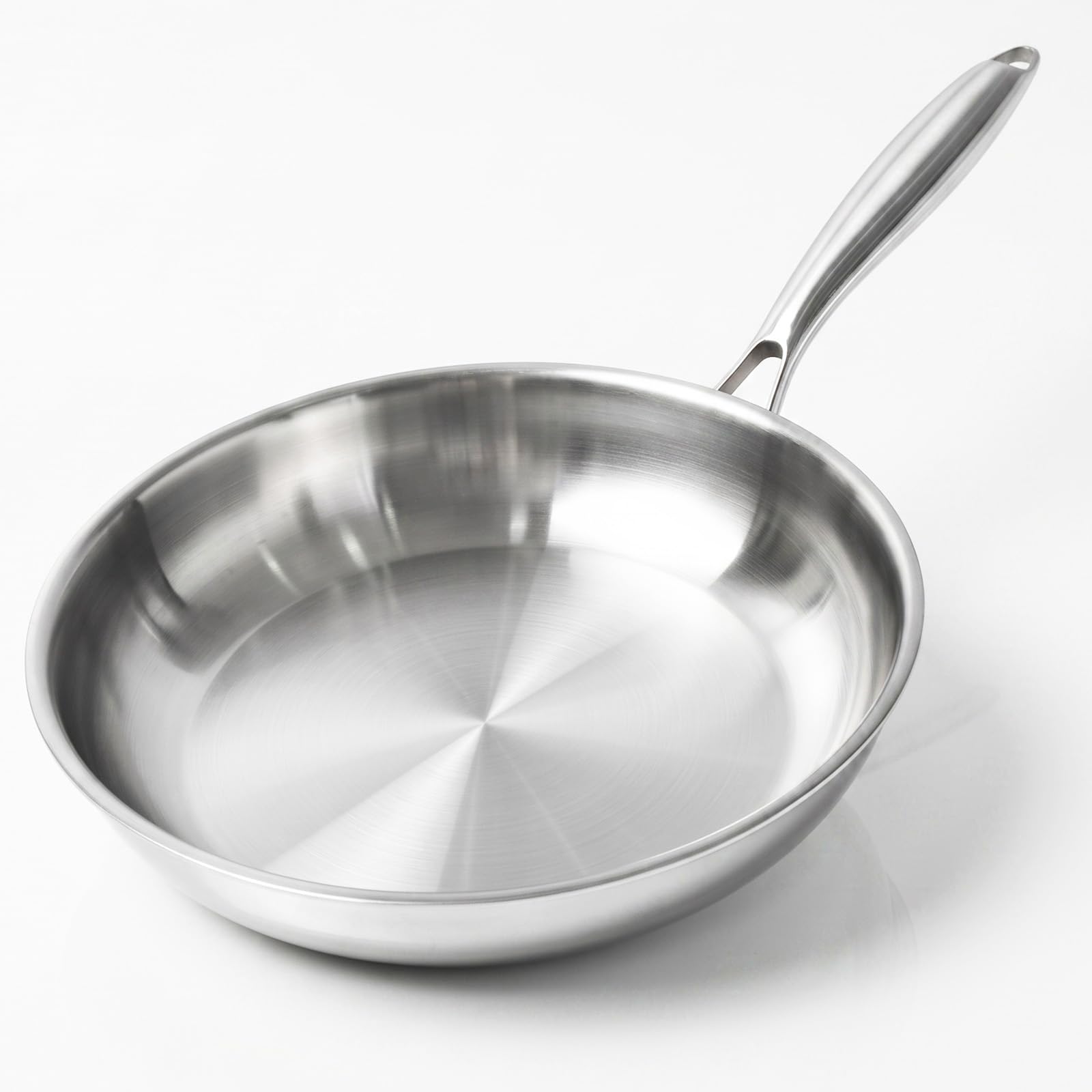 HOUSLUX Stainless Steel Frying Pan Uncoated Induction Compatible (28CM)