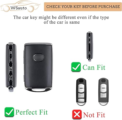 Miniatura 7 de WSAuto Funda de llavero para Mazda con llavero de metal de cuero de bandera estadounidense compatible con Mazda 3 2019-2022, Hatchback, CX-5, CX-30,