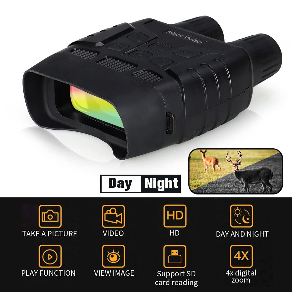 Digital Night Vision Binoculars, HD Photo & 980P Video, 300m/984ft in Darkness, 2.3 Inch IPS Screen, for Complete Military Security Hunting