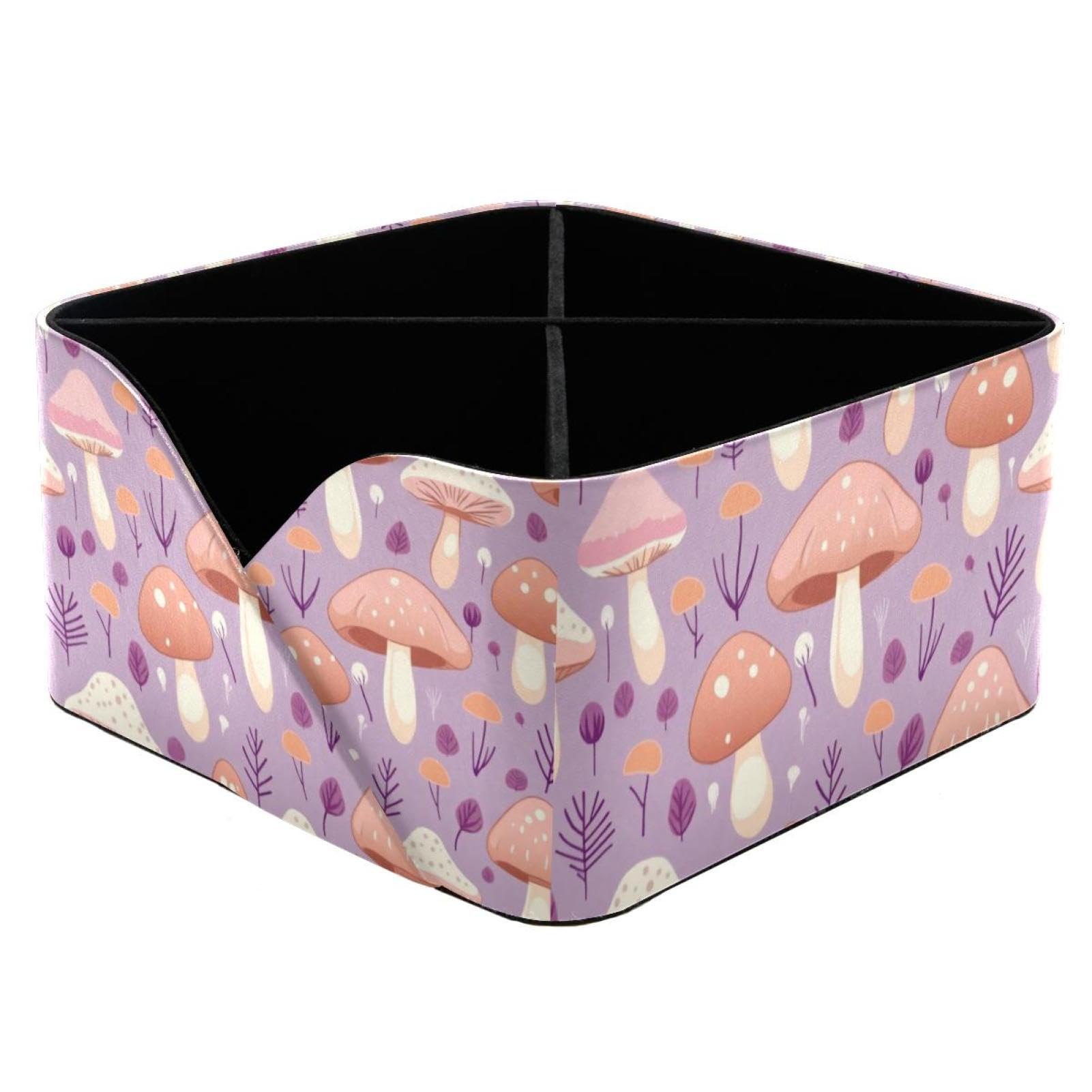 Porte-stylos rectangulaire motif champignon violet pour bureau