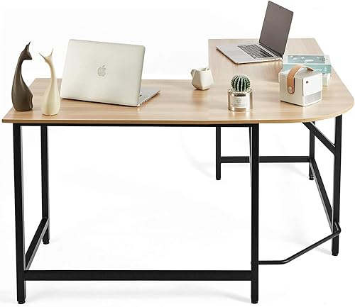 Miniatura 10 de Toppay Escritorio de computadora en forma de L de 55 pulgadas, para ahorrar espacios, escritorio de juegos, oficina en casa, mesa de estudio,