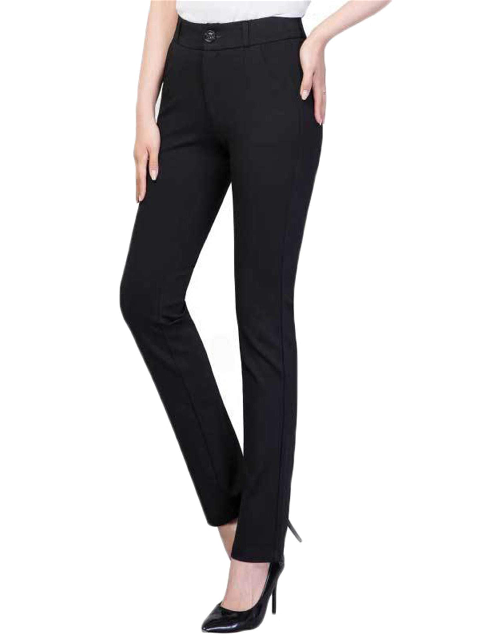 Andongnywell Womens Casual Straight Pants Slim Suit Pants Ladies Regular Fit Straight Leg Pant Trousers