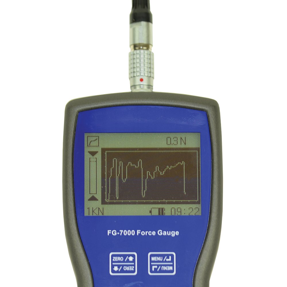 Nidec Shimpo FG-7000L-S-5 Digital Force Gauge, Data-Logging, Remote S-Beam Load Cell, 1100 lb., 5 kN Capacity