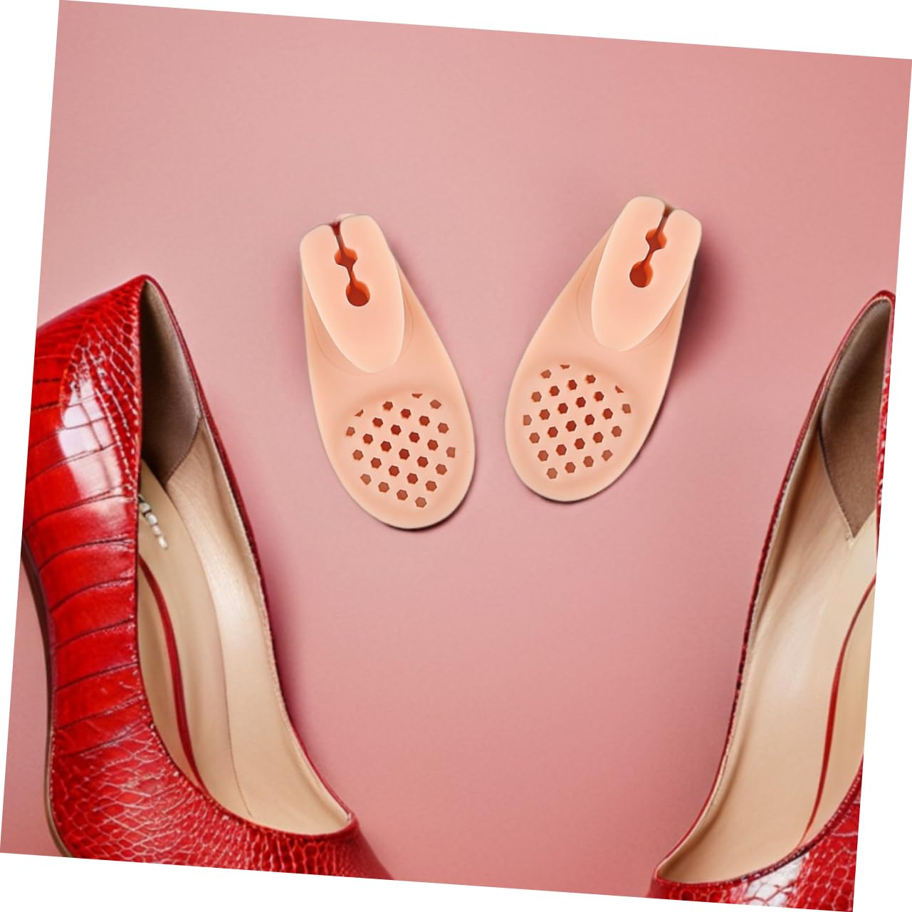 3Pairs Silicone Toe Separator Pads for Bunion Alignment Soft Forefoot Cushion Insoles for Sandals for Relief and Relaxation Light Brown