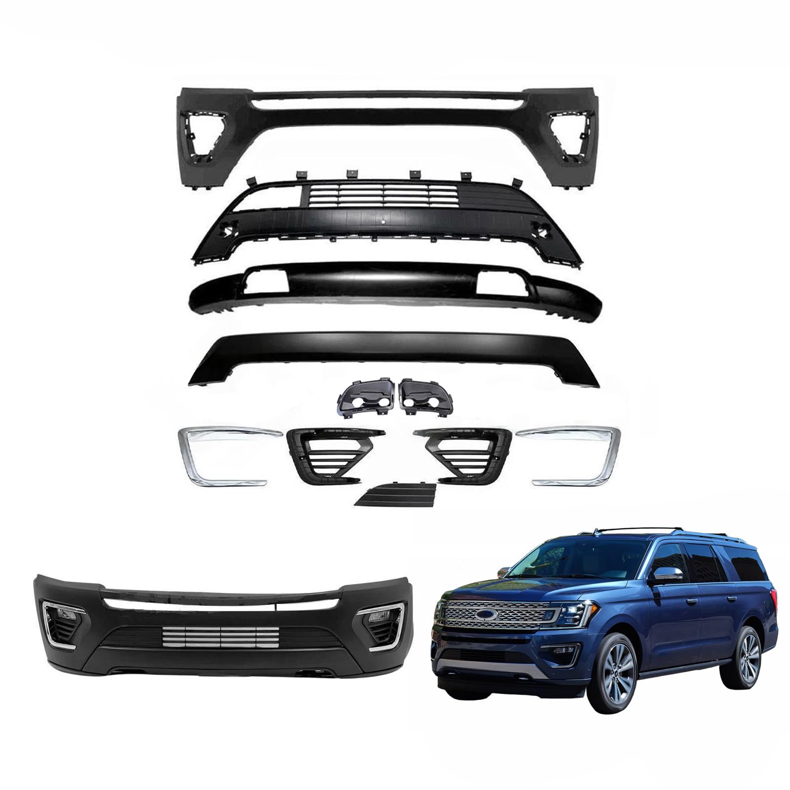 Complete Front Bumper Assembly Compatible with - ford expedition front bumper replacement