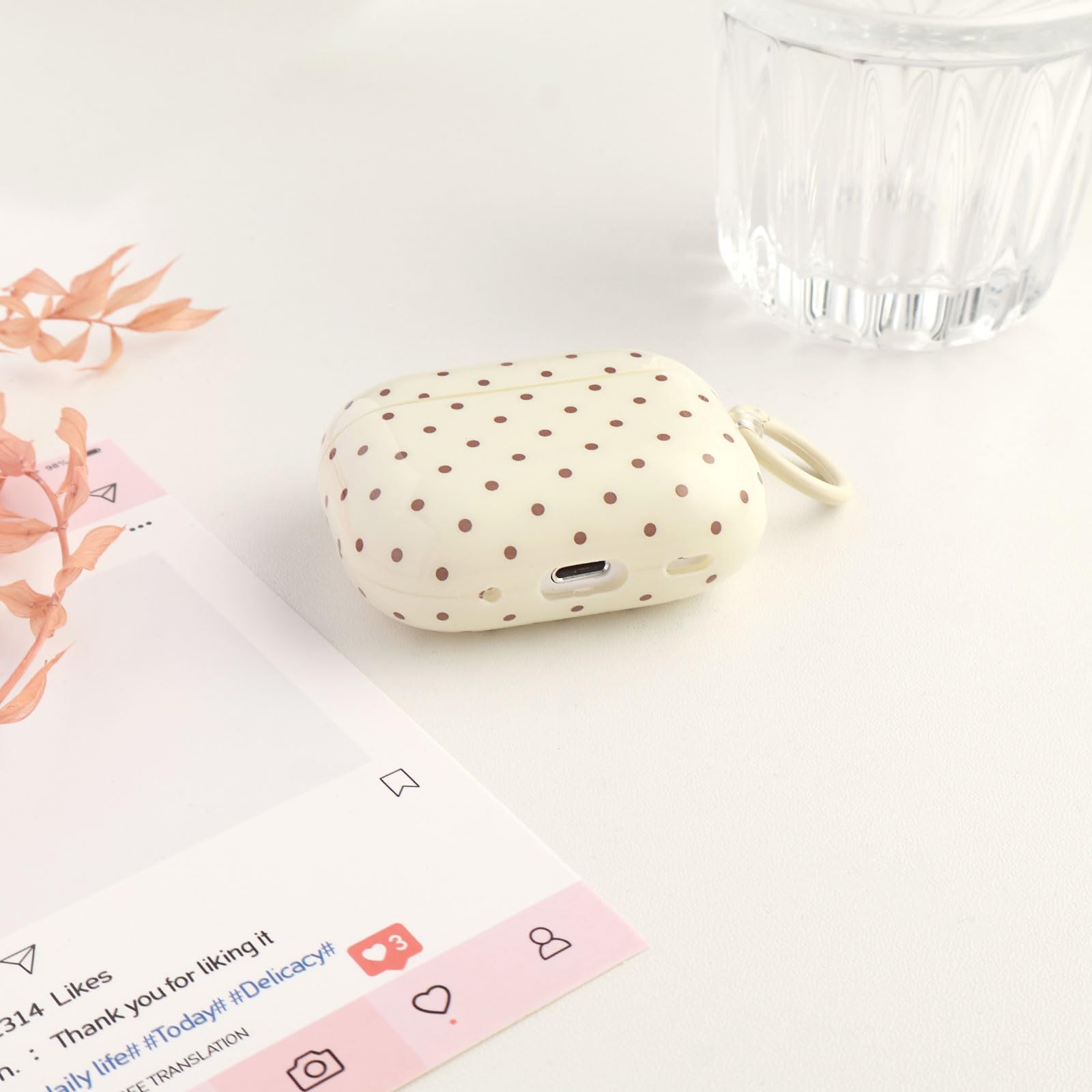 Coque pour AirPods 4 avec Kit de Nettoyage, Cute Fashion Polka Dot Motif Esthétique Design, Antichoc Porte - Clés Couvercle Soft Etui - Jaune
