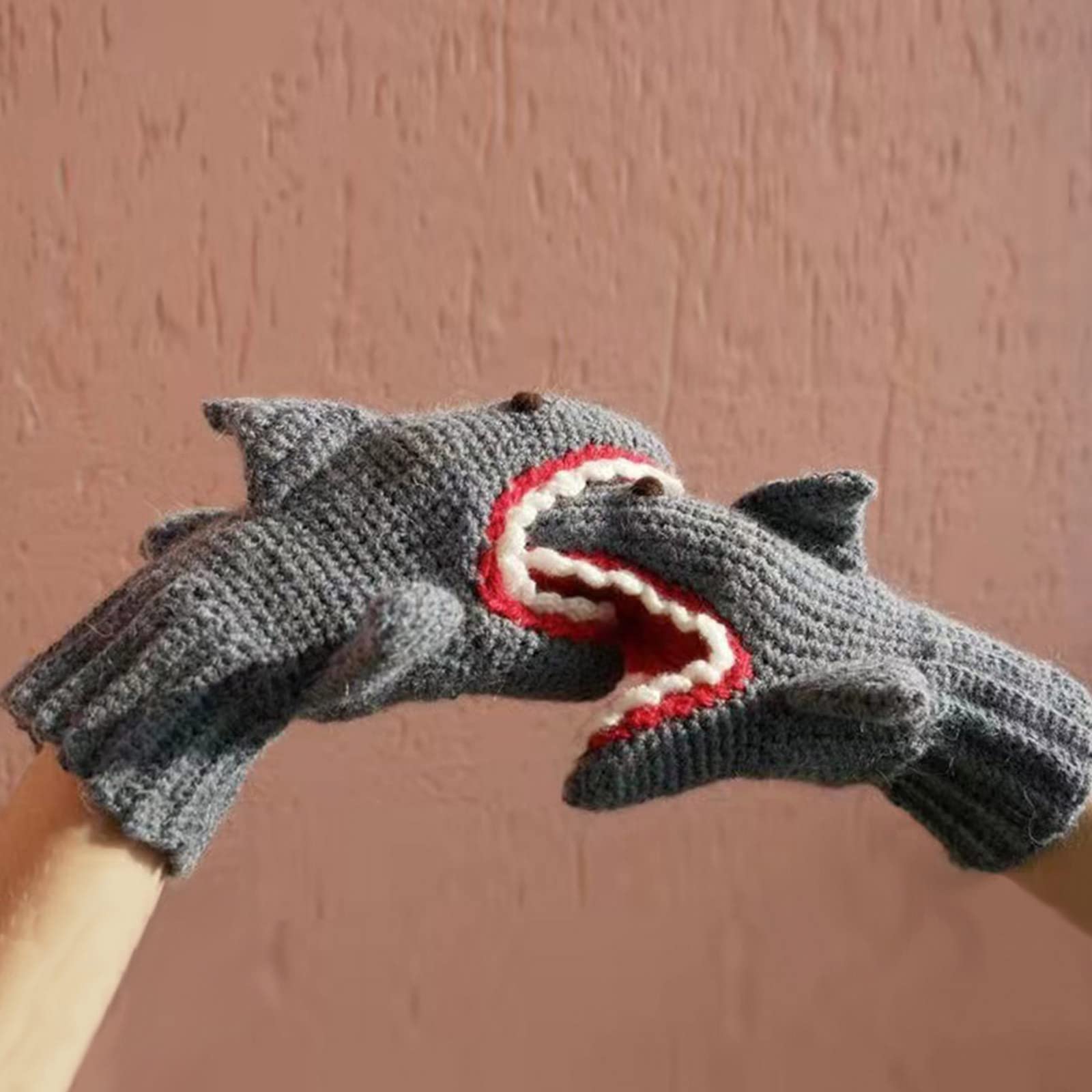 Novelty Shape Gloves Warm Full Finger Skiing Gloves Winter Cycling Gloves Fuzzy Knit Gloves For Women Girls