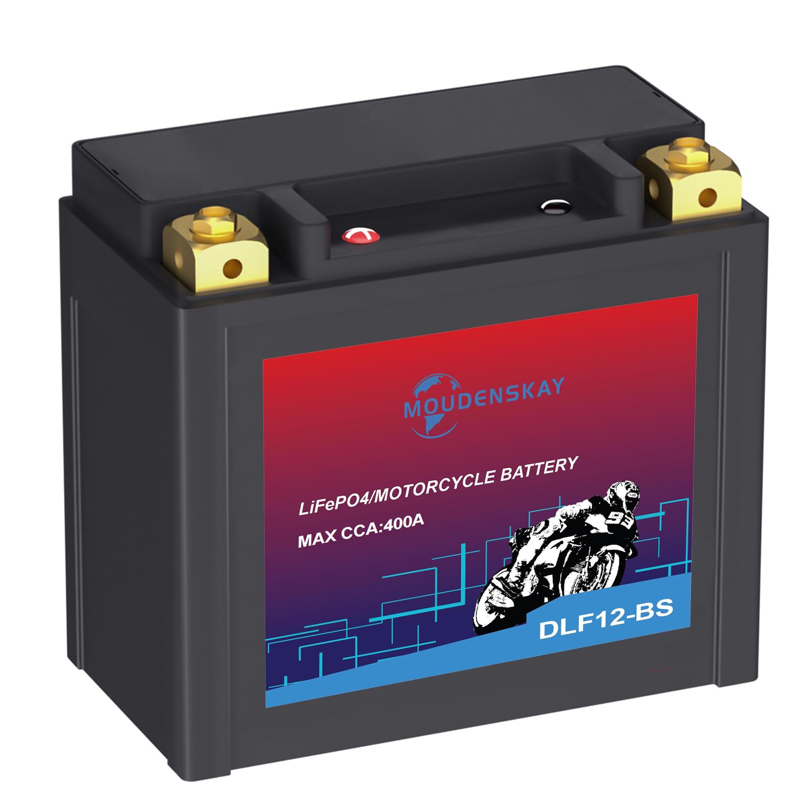 Batteria al Litio moto 12V Litio Batteria LiFePO4 YTX12-BS 6AH | LiFePO4 Powersports con BMS, 12.8V 6AH 400CCA di avvio del motore per moto, ATV, UTV,motoslitte e altro