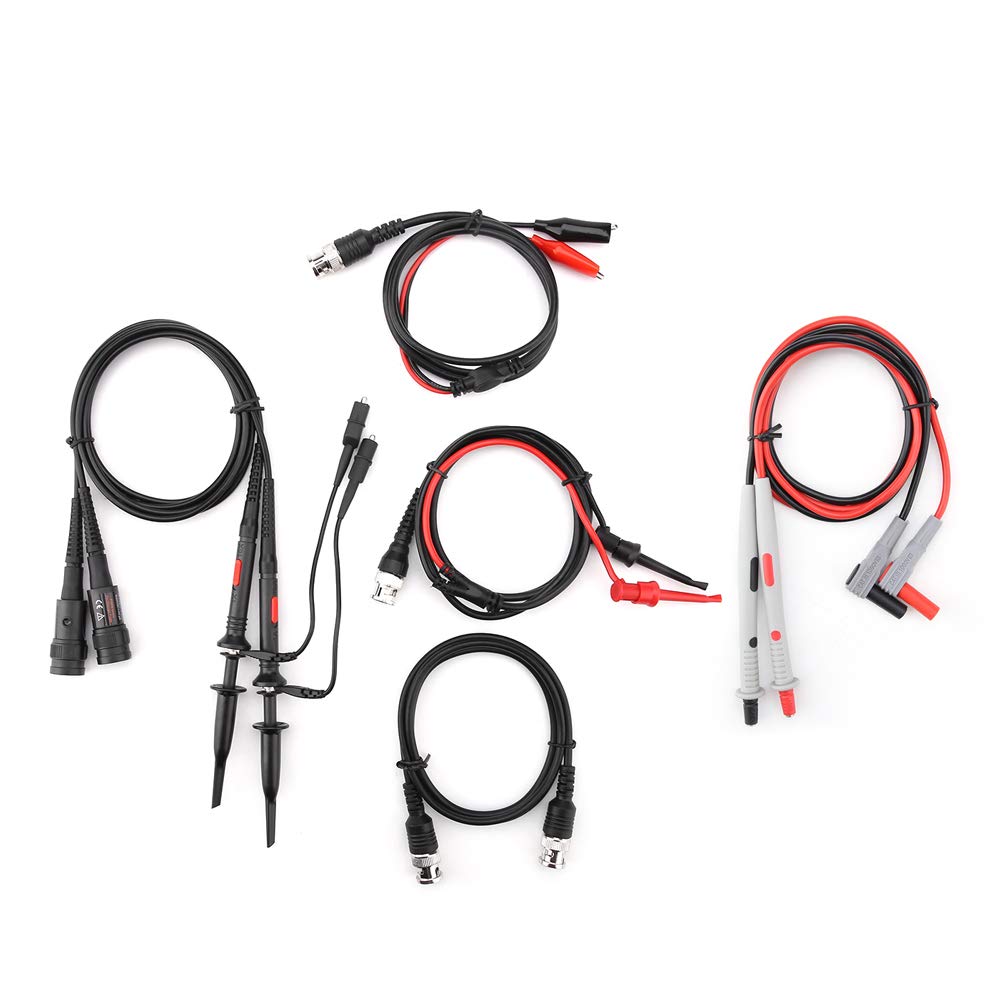 P1260D Oszilloskop-Multimeter-Messleitungen mit Krokodilklemmen, 16 Markierungsringe, Austauschbare Spitzen, 41-teiliges BNC-Sonden-Set für Multimeter-Oszilloskop