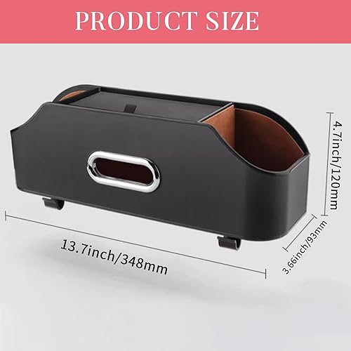 Miniatura 3 de Caja de almacenamiento multifuncional para vehículos, organizador de asiento trasero de automóvil con 2 portavasos para bebidas, soporte para