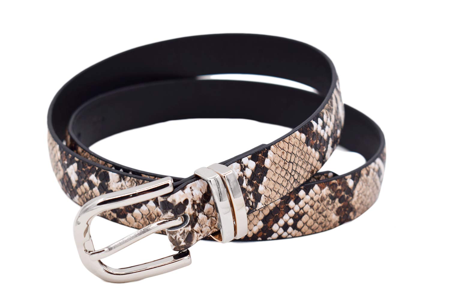 TeeYeeWomen Basic Waist Belt Chic Snake Pattern Pin Buckle Waist Bands