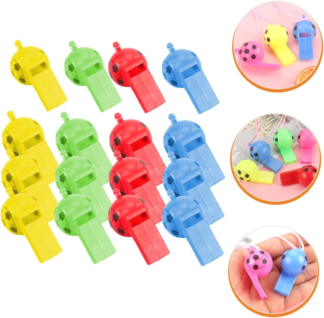 200pcs Colorful Whistle with Lanyard for Sports Referees and Emergency Use Noise Maker for Training Gym and Outdoor Activities