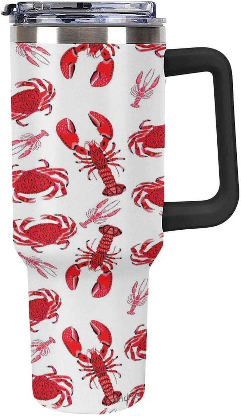 Cartoon Red Crab LobsterCar Portable Water Cup Heat And Cold Insulation Car Cup