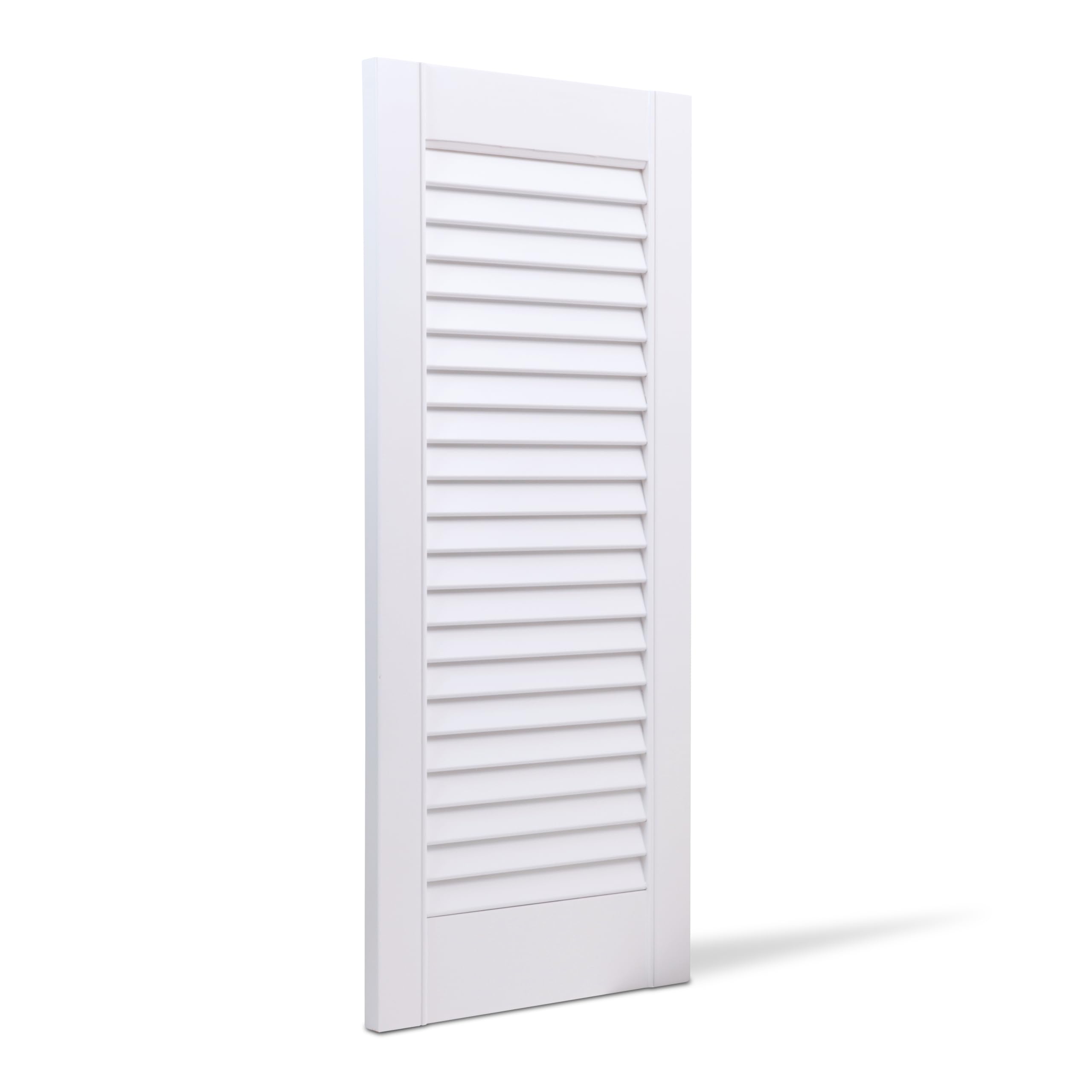 Bortaberg Louvre Door, Pine Wood, Vented Open, Natural or White Color, Slatted Wardrobe Doors, Internal Louvre Cupboard Doors, Various Sizes (White,2013mm (79'') x 494mm (19.4''))