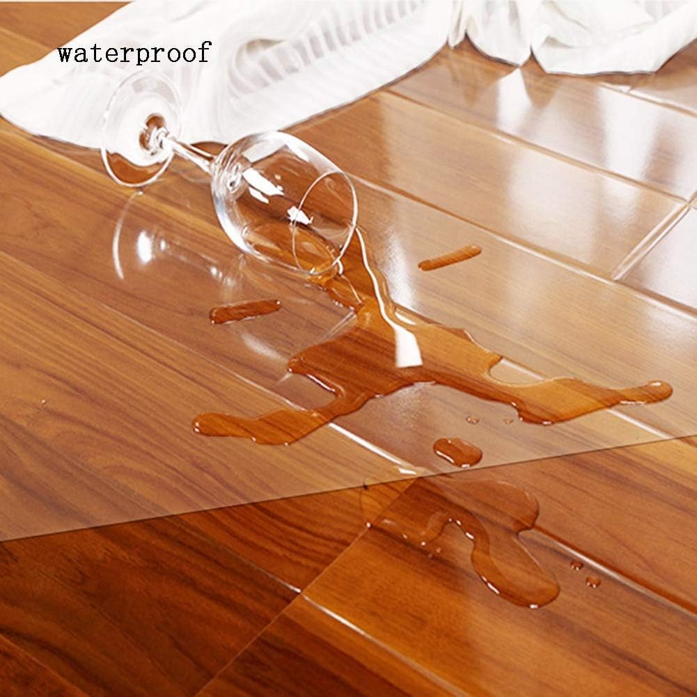 Tappetino da scrivania in PVC trasparente con superficie antiscivolo, impermeabile, protezione per pavimenti per casa e ufficio
